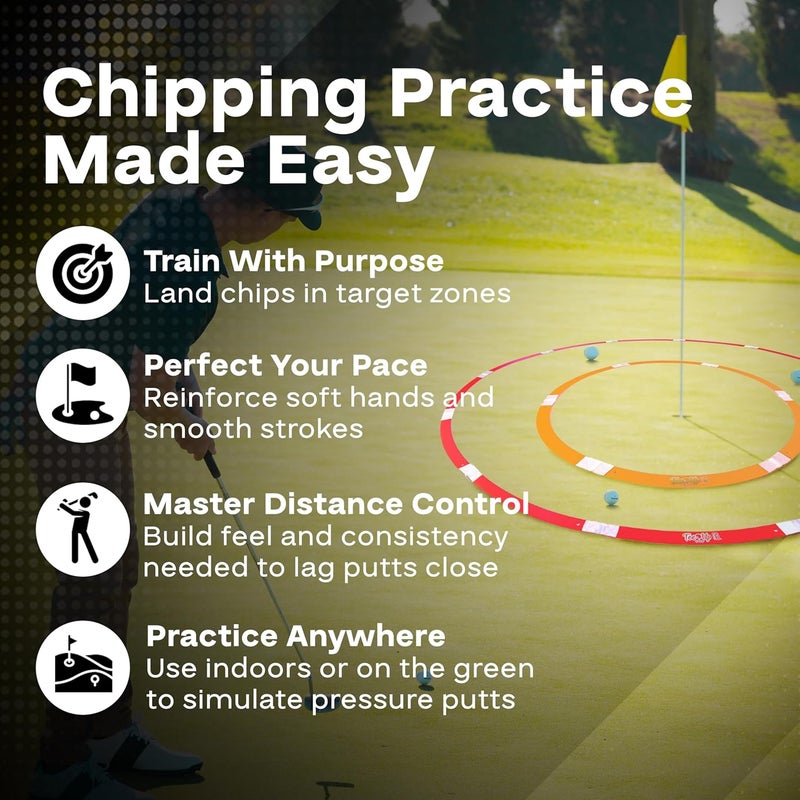 Golfgen PGA Tour Golf Practice Aids by : Premium Chipping Nets, Putting Rings, & Targets, Indoor & Outdoor Training, Improve Accuracy & Control, Master Putting and Chipping, Portable for On The Go - Image 5